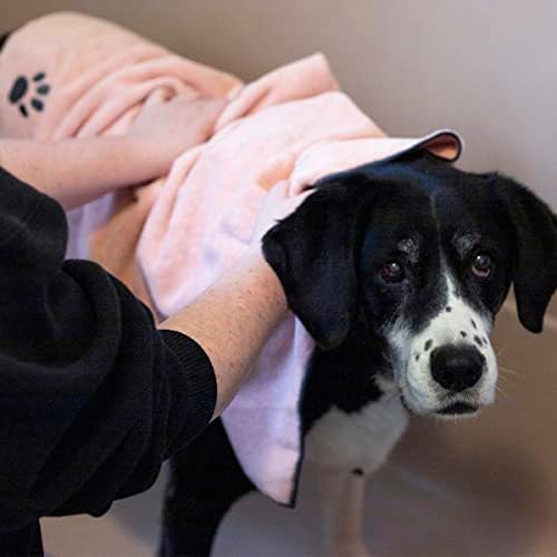 Ritz Embroidered Microfiber Pet Towel, Paw Blush Pink, 2 Towel Set - Image 4