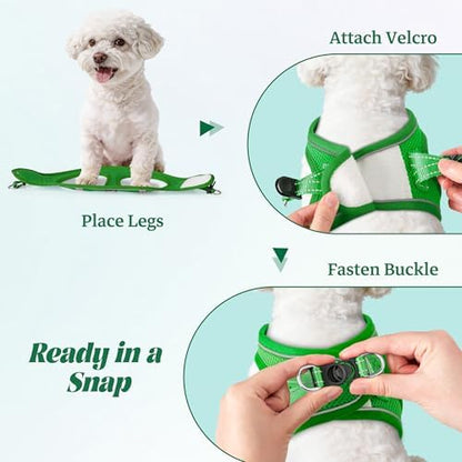 No Pull Dog Puppy Harness and Leash Set Reflective Mesh Vest Large - Image 4