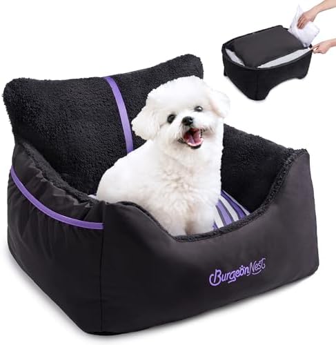 BurgeonNest Dog Car Seat for Small Dogs & Cats Under 25 lbs by Lifelongfriendsbelovedfamily