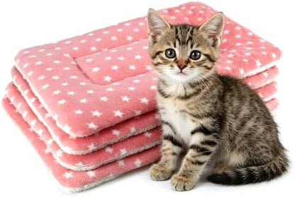 4 Pack Cat Bed Mat, Washable Sleeping Pad by HeNdShe