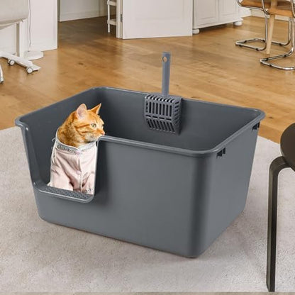 2-Pack Extra Large Open Top High Side Cat Litter Boxes - Image 6