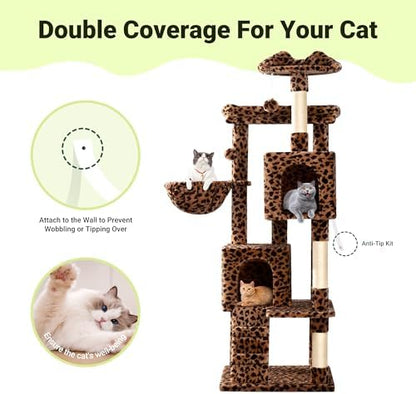 Allewie 64 Inches Cat Tree Tower/Multi-Level Activity Center - Image 7