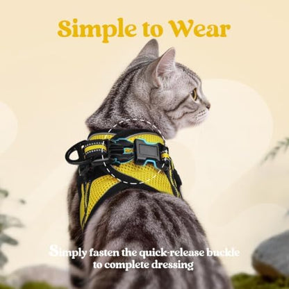 rabbitgoo Cat Harness and Leash Set, Step-in Soft Vest, Bright Yellow - Image 5