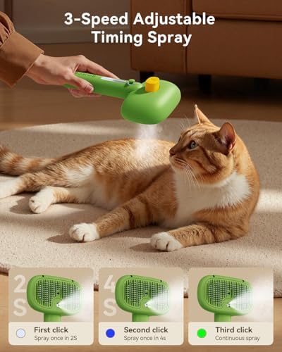 ROJECO 3-in-1 Pet Steam Brush, Spray Hair Removal Detangling Comb - Image 3