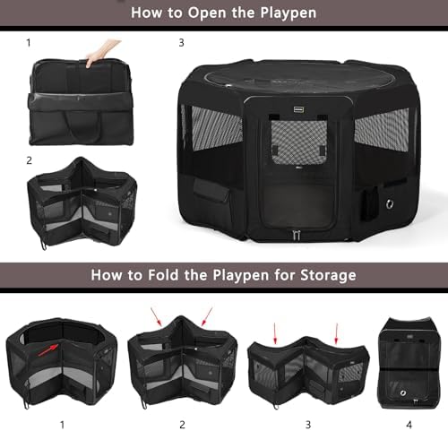 DONORO Dog Playpen Portable Pet Play Pens - Image 3