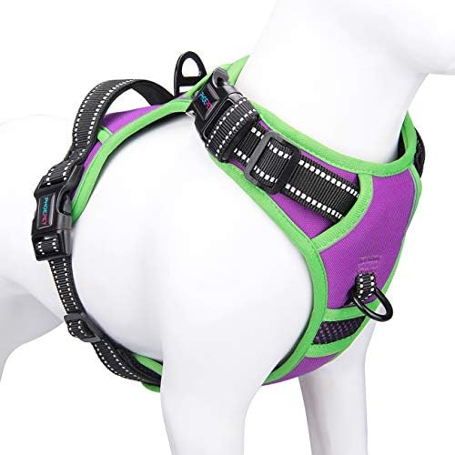 PHOEPET Reflective Dog Harness Large Breed Adjustable No Pull Vest by PHOEPET