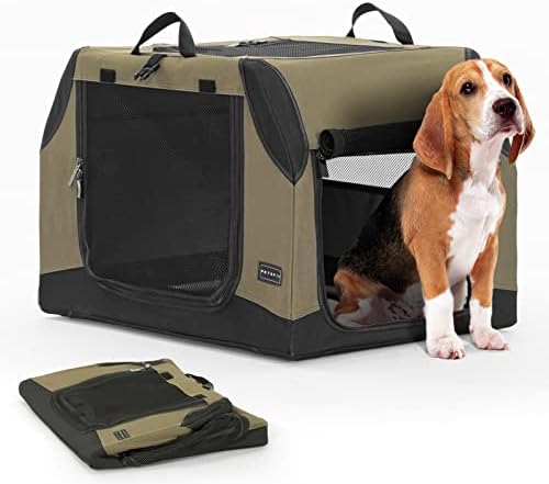 PETSFIT Dog Travel Crate, Collapsible Dog Crate- 30 Inch Sturdy Adjustable by Petsfit