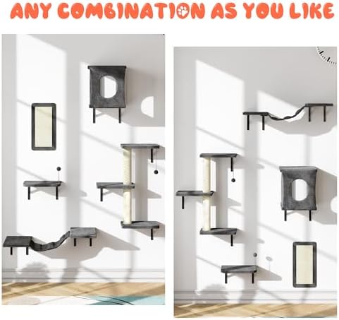 10 Pcs Cat Wall Shelves for Large Cats, Floating Climber - Image 3