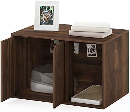 Furinno Peli Litter Box Enclosure, Columbia Walnut by Furinno-FitsYourSpaceFitsYourBudget