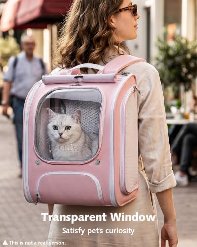 Pecute Cat Backpack Carrier, Cat Bubble, 12.6" L x 10.2" W x 16.5" H - Image 3