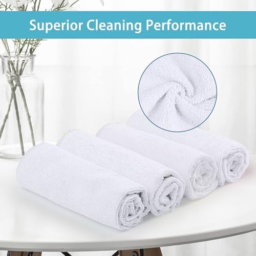 HOMEXCEL White Microfiber Cleaning Cloth 600 Pack, Microfiber Towel - Image 3