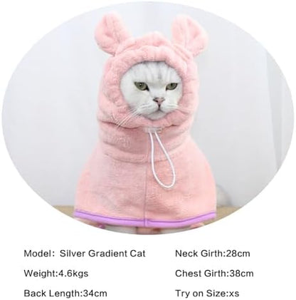 Pet Bathrobe for Dog Cat Absorbently Quick Drying Coat Cute Dogs Bath Towel - Image 6