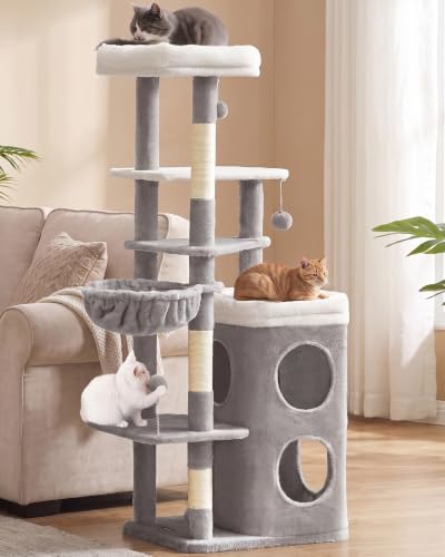 Feandrea Cat Tree Indoor, Dove Gray by FeandreabySONGMICSHOME