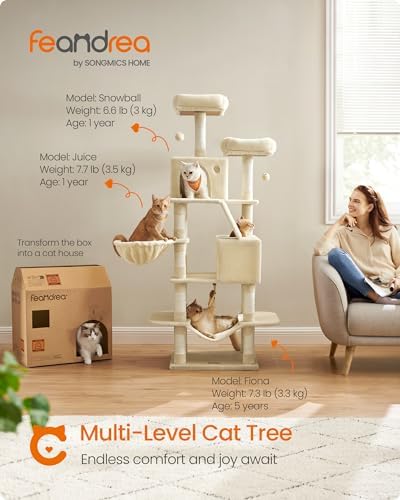 Feandrea Cat Tree, 66.1-Inch Large Cat Tower - Image 2