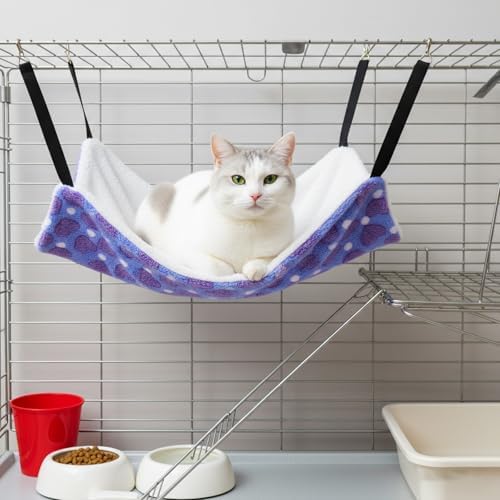 8 Pcs Cat Hammock for Cage, Pet Hammock Bed, Reversible Hanging Cat Hammocks - Image 4