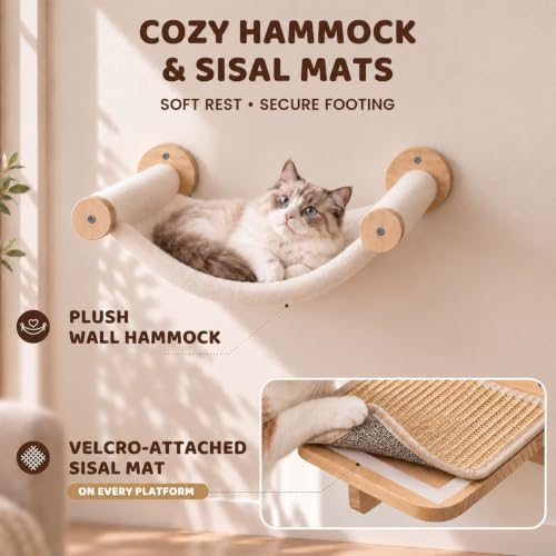 Cat Wall Shelves Wall Mounted Cat Climbing Set - Image 4