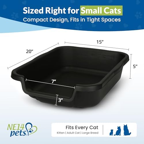 KittyGoHere Senior Cat Litter Box, Small Pan, 2 Pack Black - Image 6
