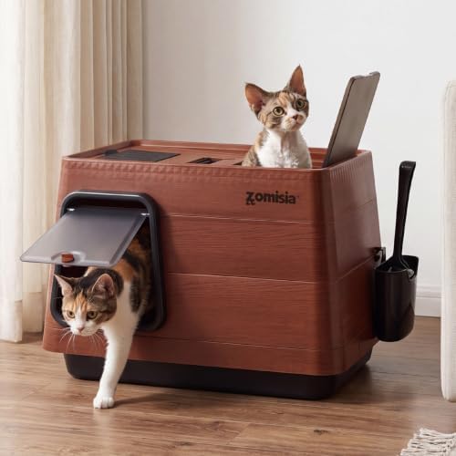 ZOMISIA Stainless Steel Cat Litter Box, Extra Large Covered Litter Box by Zomisia