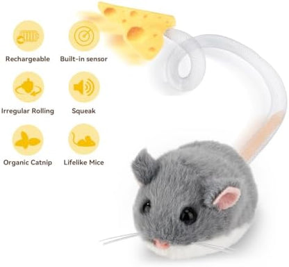 Migipaws Interactive MigiMouse Cat Toy 360° Rolling & Spin - Image 4