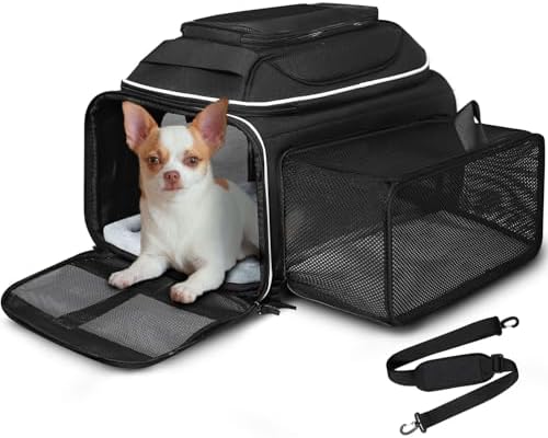 Petskd Top and Side Expandable Small Pet Carrier Airline Approved by Petskd