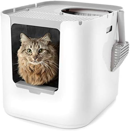Modkat XL Cat Litter Box, Top or Front-Entry, Scoop & Filters by Modkat