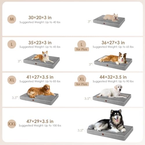EHEYCIGA Large Memory Foam Dog Bed Mat Washable - Image 3