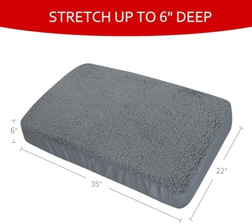 Dog Bed Covers Soft Plush Replacement Washable, 35x22 Inches, Cover Only - Image 6