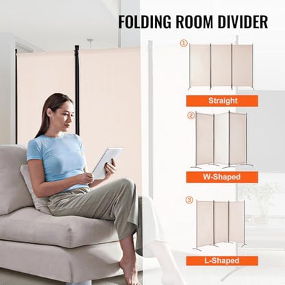VEVOR Room Divider, 3 Panel Room Divider, Folding Privacy Screen and Portable - Image 5