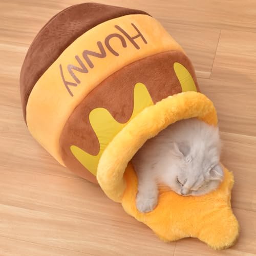 Honey Pot Cat Cave Bed, Soft and Thick Rebound Sponge Pet Nest by Romaneco