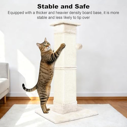 Cat Scratching Post 33 Inch for Indoor Cats, Sisal Cat Scratcher - Image 7