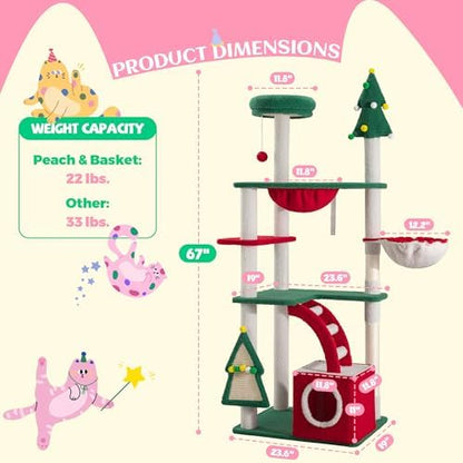SHA CERLIN 67in Tall Cat Tree/Climbing Tower - Image 6