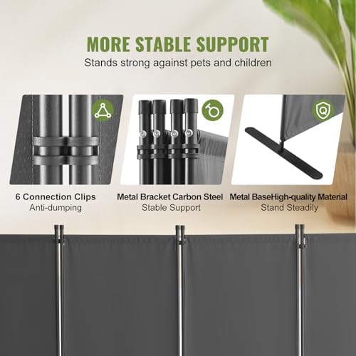 VEVOR Room Divider, 4 Panel Room Dividers and Folding Privacy Screens, Fabric - Image 3