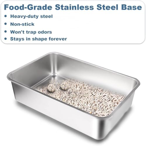 2 Pack Stainless Steel Cat Litter Box - Image 3