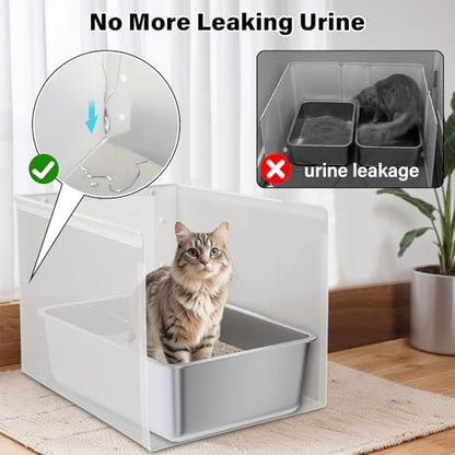 Litter Box Shield, XL Litter Box Splash Guard Without Leakage - Image 3