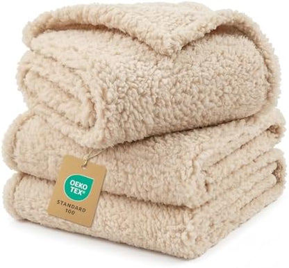 1 Pack 3 Calming Blankets Fluffy Premium Fleece Pet Blanket Soft Sherpa Throw by luciphia