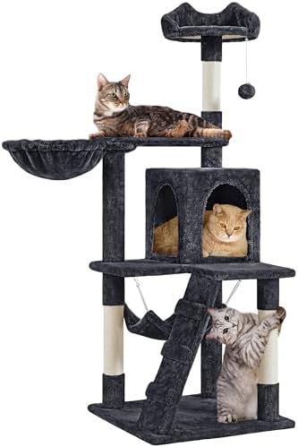 Yaheetech 54in Cat Tree Tower, Cozy Condo, Climbing Ladder & Hammock, Pet Play by Yaheetech