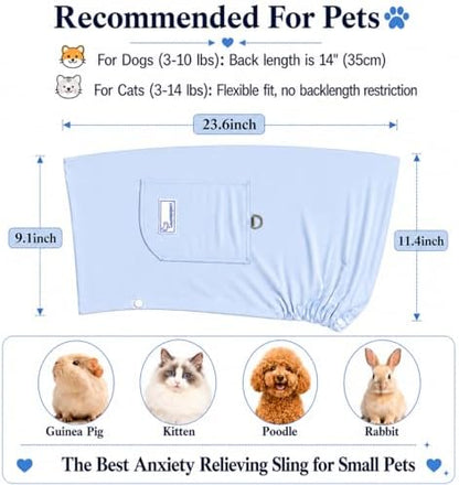 Ice Silk Dog Sling Carrier, Adjustable Safety Strap - Image 3