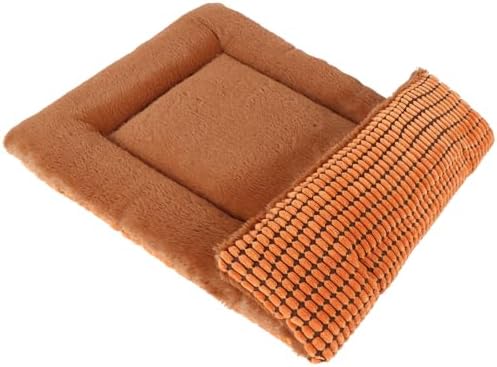 Reversible Dog Bed Mat with Plush and Corn Velvet, Soft Warm Pet Cushion by Vetasac