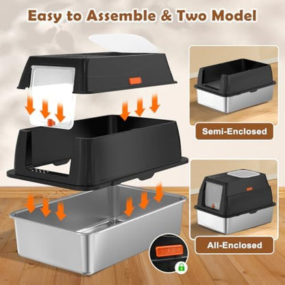 Vivifying XL Stainless Steel Cat Litter Box - Image 4