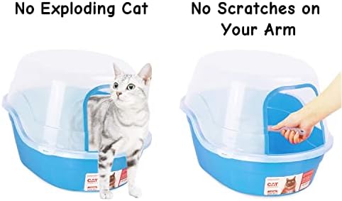 Petphabet Jumbo Hooded Cat Litter Box, Extra Large, Light Blue - Image 3