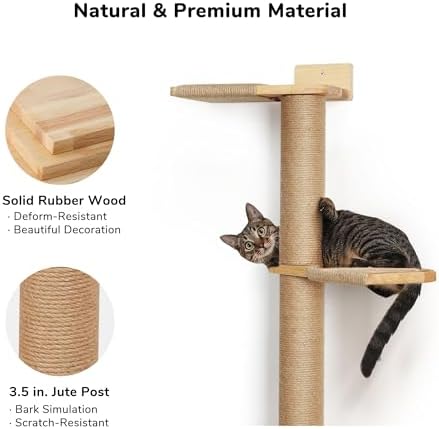 FUKUMARU Wall-Mounted Cat Tree for Small & Medium Cats - Image 4
