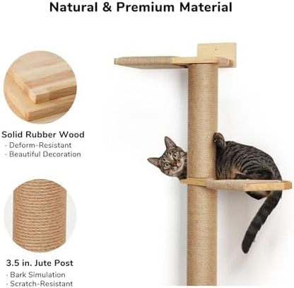 FUKUMARU Wall-Mounted Cat Tree for Small & Medium Cats - Image 4