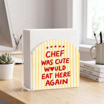 Cute Chef Print Acrylic Napkin Holder - Image 5