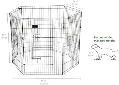PJYuCien Puppy Playpen with Top Cover & Bottom Pad, 8 Panels 42" H - Image 3