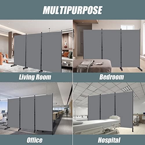 Room Divider 102'' Wide Folding Privacy Screen, 3 Panel Wall Divider w/Wheel - Image 6