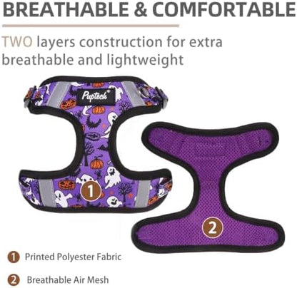 PUPTECK Halloween Dog Harness and Leash Set Small Sized, Step in No Pull - Image 2