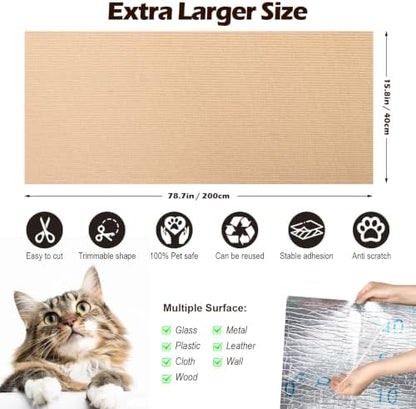 Cat Scratch Furniture Protector, 78.7"x15.8" Cat Scratch Pad - Image 2