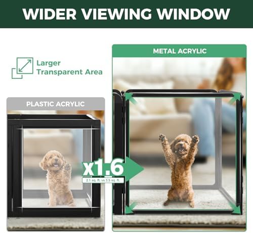 FXW AuraSpace Pro Acrylic & Wire Mesh Indoor Dog Playpen, 8 Panels - Image 6