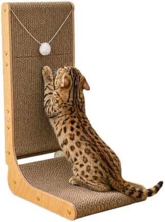 Cat Scratcher, 26.8 Inch L Shape Cat Scratch Pad Wall Mounted - Image 6