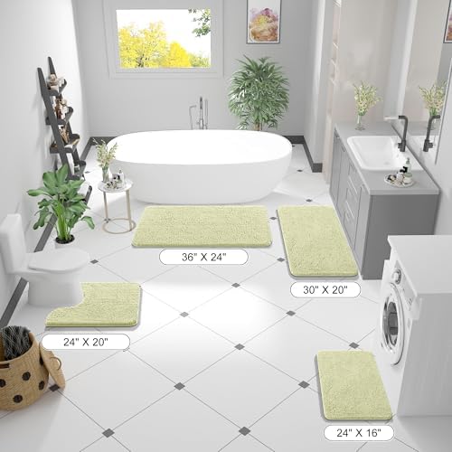 OLANLY Small Bathroom Rugs 24x16, Extra Soft Absorbent Chenille Bath Rugs - Image 3